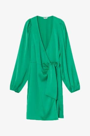Enrobyn LS V-N Dress - Emerald Green - Envii - Grøn M