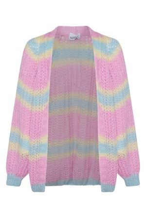 Noella - Cardigan - Vera Knit Cardigan - Pink/Light Blue/Yellow pastel