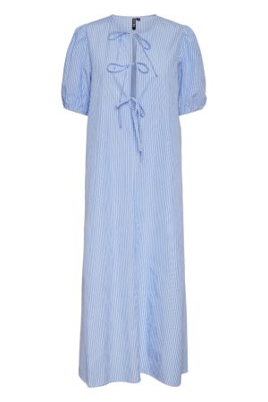 Pieces - Kjole - PC Holly 2/4 Tie Dress - Cornflower Blue