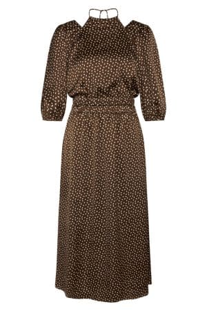 Bruuns Bazaar - Kjole - AcaciaBBAdria Dress - Brown/Cream Dot Print
