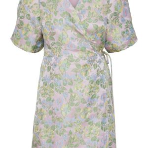 Y.A.S - Kjole - Yaspanja Ss Wrap Dress - Show Pink Lavender