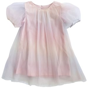 Dolly by Le Petit Tom Unicorn Rainbow Puff Tulle Kjole Rainbow Pastel - Str. 1-3 år/P