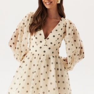 Bardot Eva Polka Dot Mini Dress 130908 Nude Spot 34(UK6)