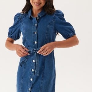 ONLY Onlvibbe Ss Belt Dnm Dress Medium Blue Denim M