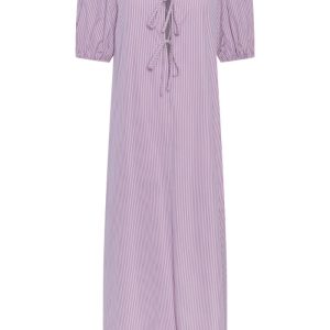 Pieces - Kjole - PC Holly 2/4 O-Neck Tie Ankle Dress - Hydrangea Pirouette
