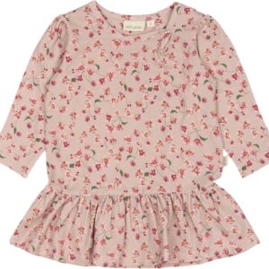 Dress L/S Gather Printed