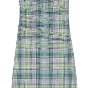 Seersucker Check Gathered Uneck Midikjole