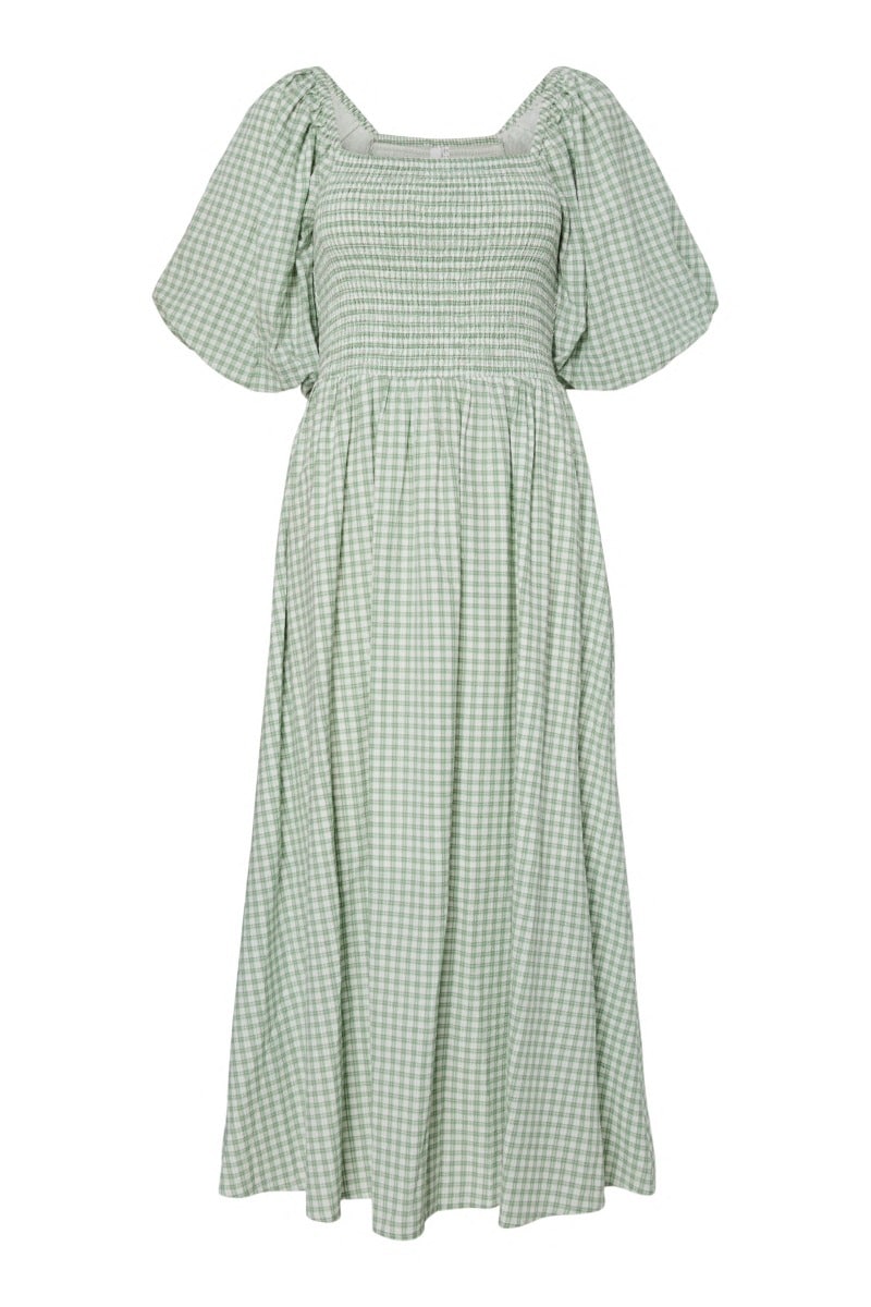 Y.A.S - Kjole - Sefera SS Long Dress - Quiet Green