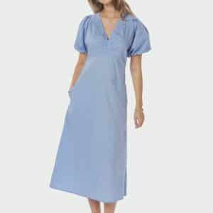 Illana Poplin kjole - Sky Blue