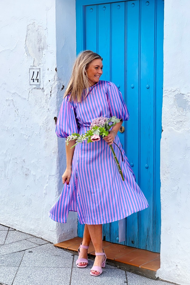 Loved by Lykke - Kjole - Nynne Dress - Rose/Light Blue