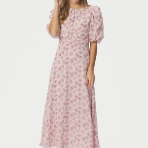 Kikka Chiffon Flower kjole - rosa
