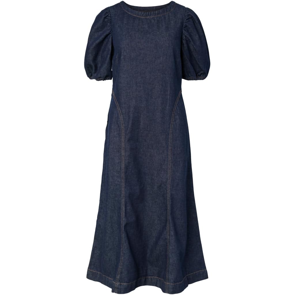 PIECES dame kjole PCPAM - Dark Blue Denim Rinse